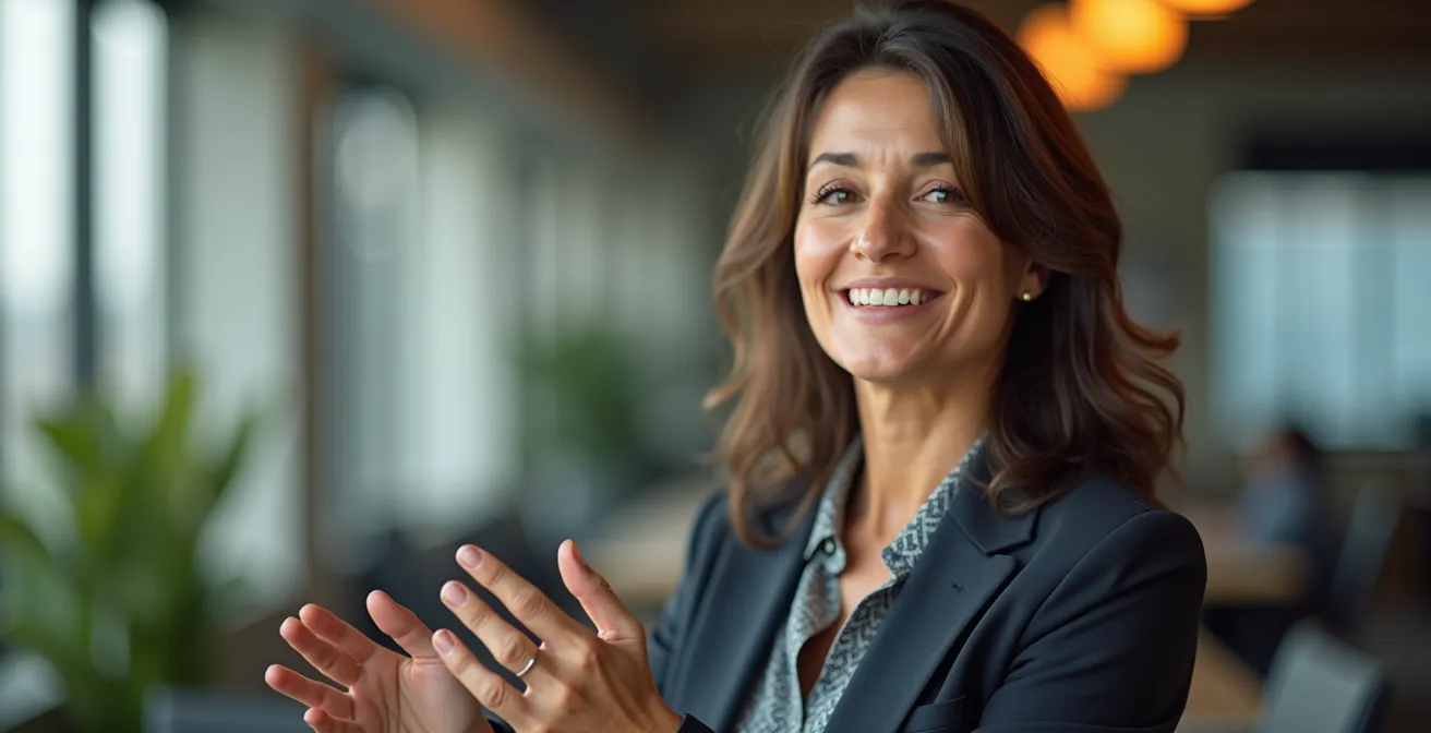 Manager en discussion avec son équipe sur la prévention des risques dans un bureau moderne